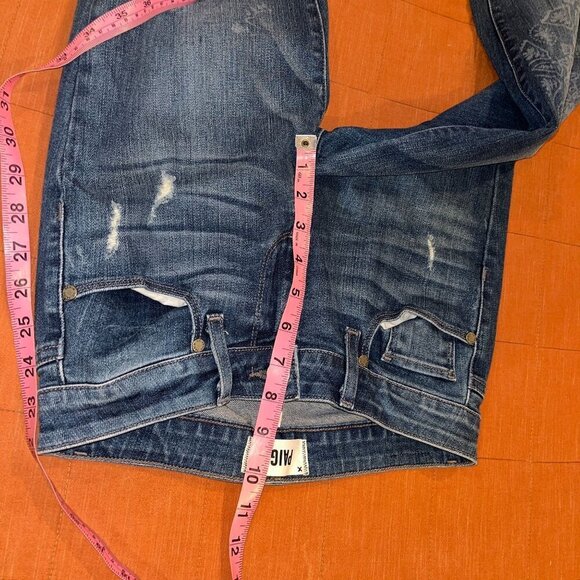 Paige Womens Distressed Mid-Rise Skinny Jeans Size 26 With Floral Print - Picture 7 of 9
